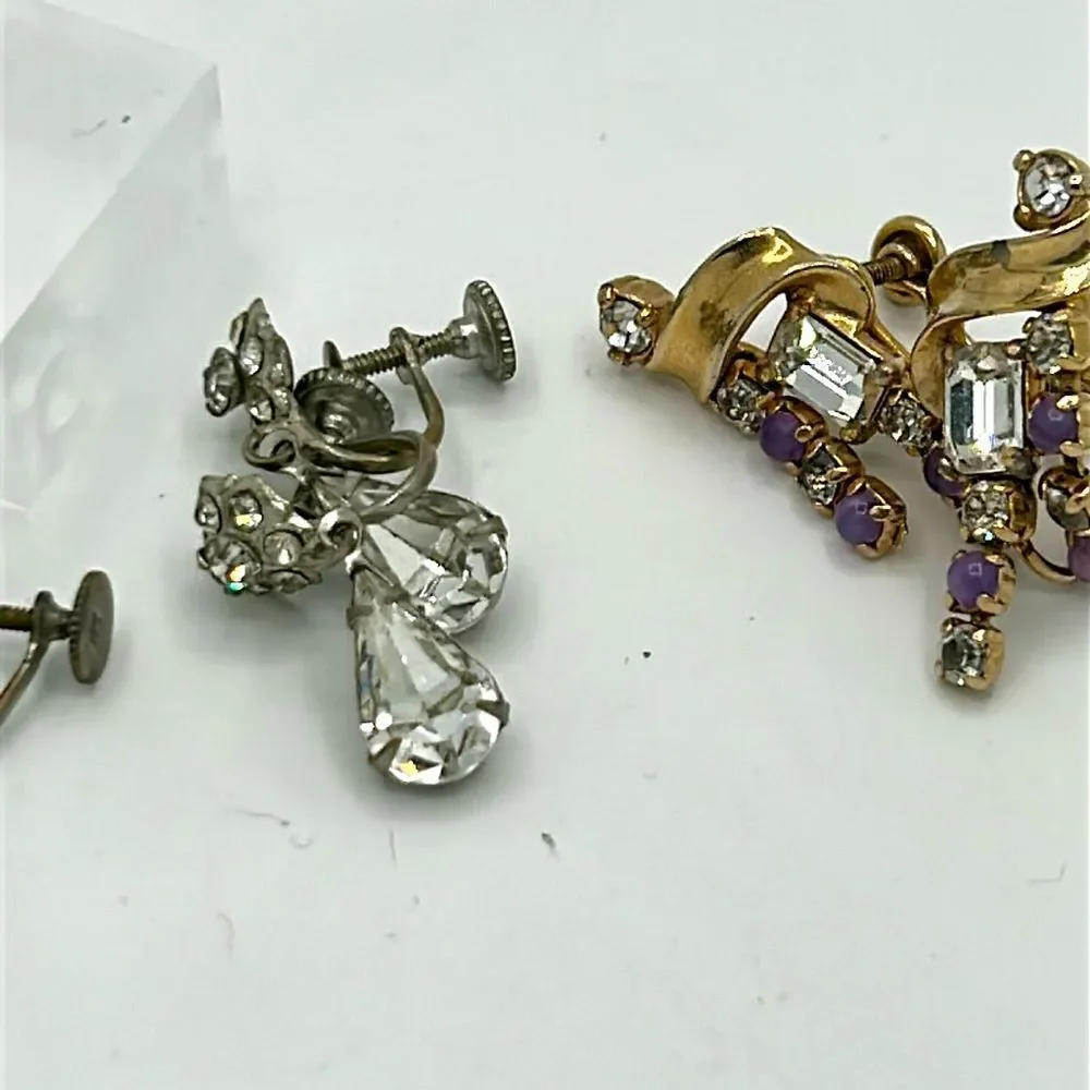Vintage screw back mcm glam earring set